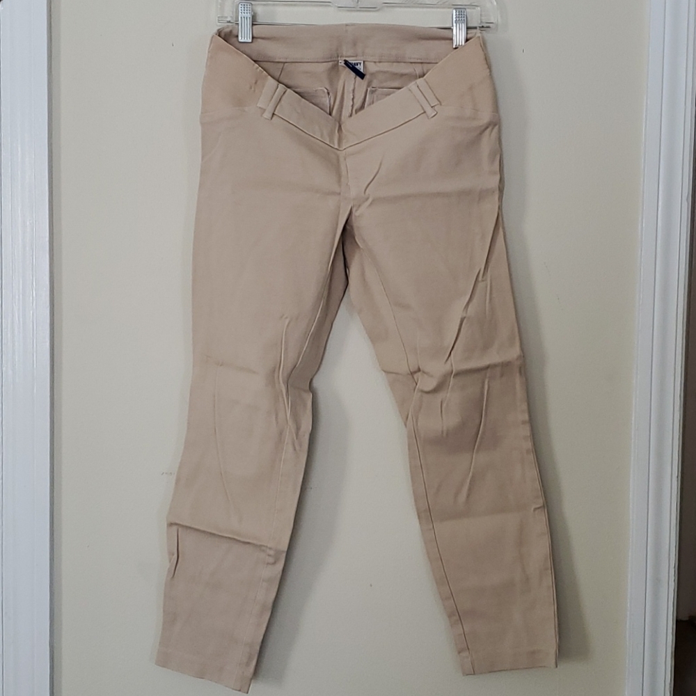 Khaki Old Navy Side Panel Maternity Pants